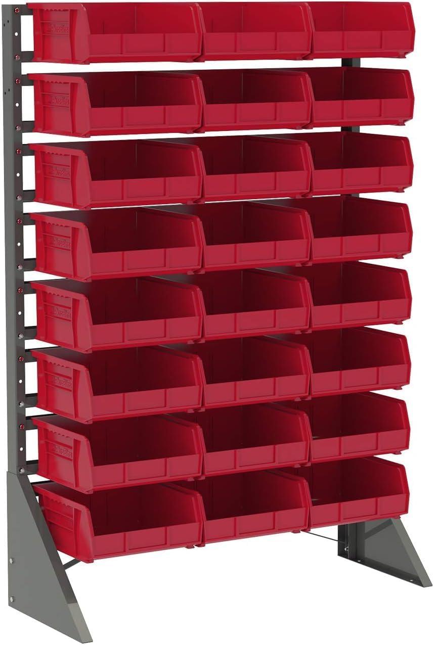 image:imageAkroMils 30235 AkroBins Plastic Storage Bins SpaceSaving Stackable Bins for Garage Pantry Craft Organization 11 x 11 x 5 Blue 6PackBlack