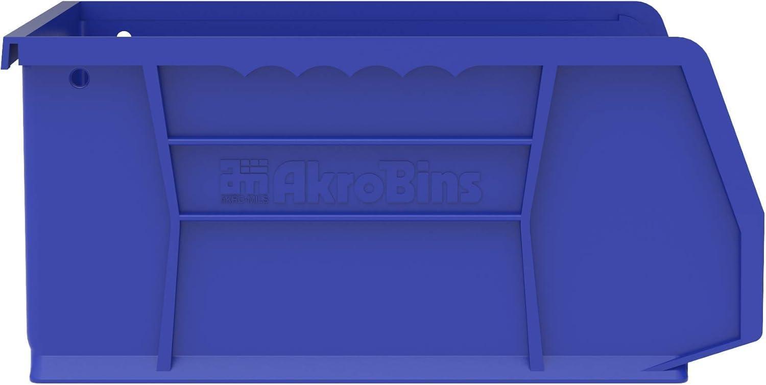 image:imageAkroMils 30235 AkroBins Plastic Storage Bins SpaceSaving Stackable Bins for Garage Pantry Craft Organization 11 x 11 x 5 Blue 6PackBlue
