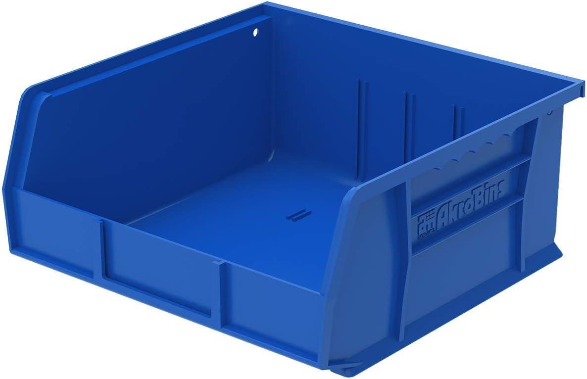 image:imageAkroMils 30235 AkroBins Plastic Storage Bins SpaceSaving Stackable Bins for Garage Pantry Craft Organization 11 x 11 x 5 Blue 6PackBlue