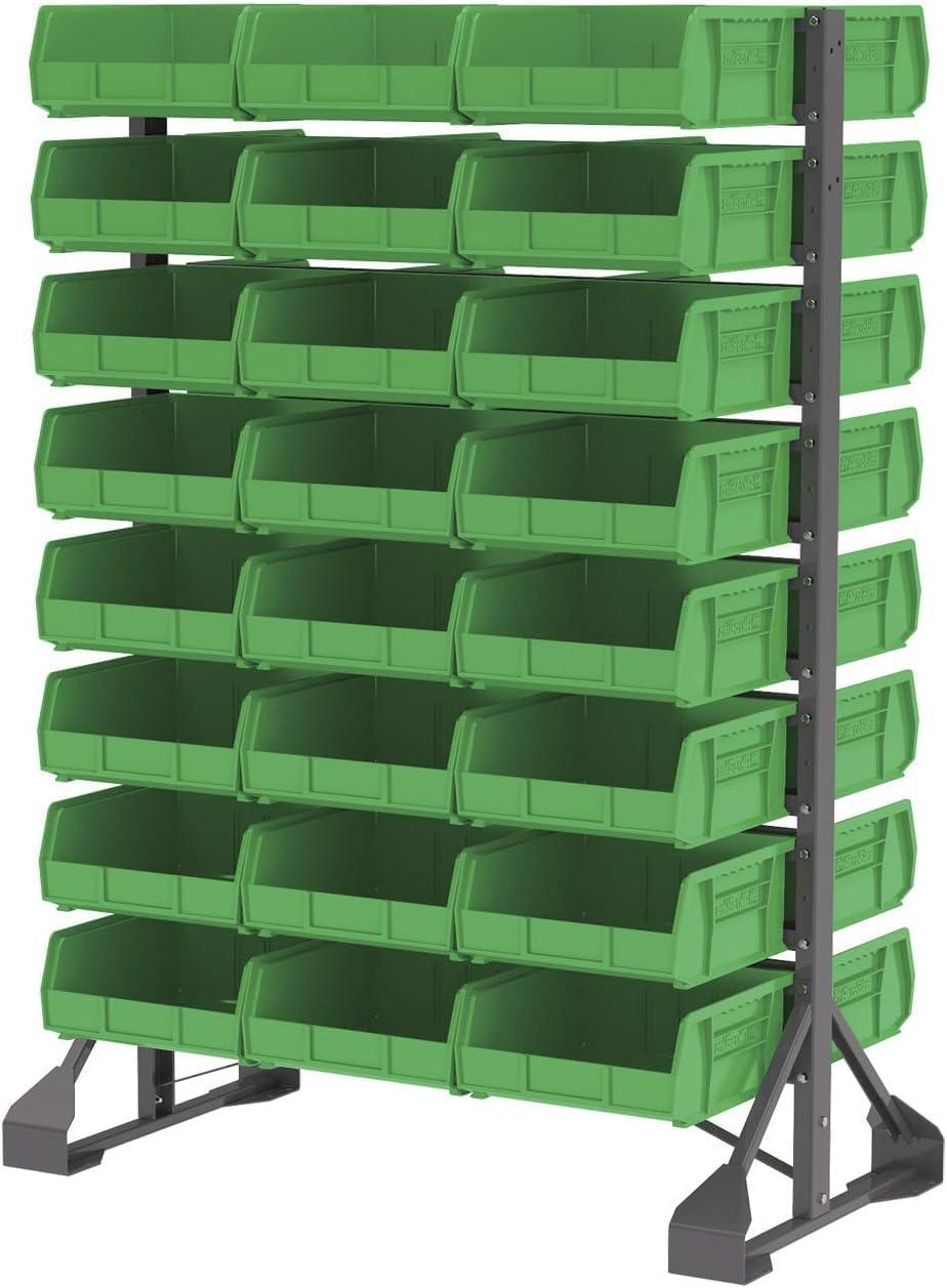 image:imageAkroMils 30235 AkroBins Plastic Storage Bins SpaceSaving Stackable Bins for Garage Pantry Craft Organization 11 x 11 x 5 Blue 6PackGreen