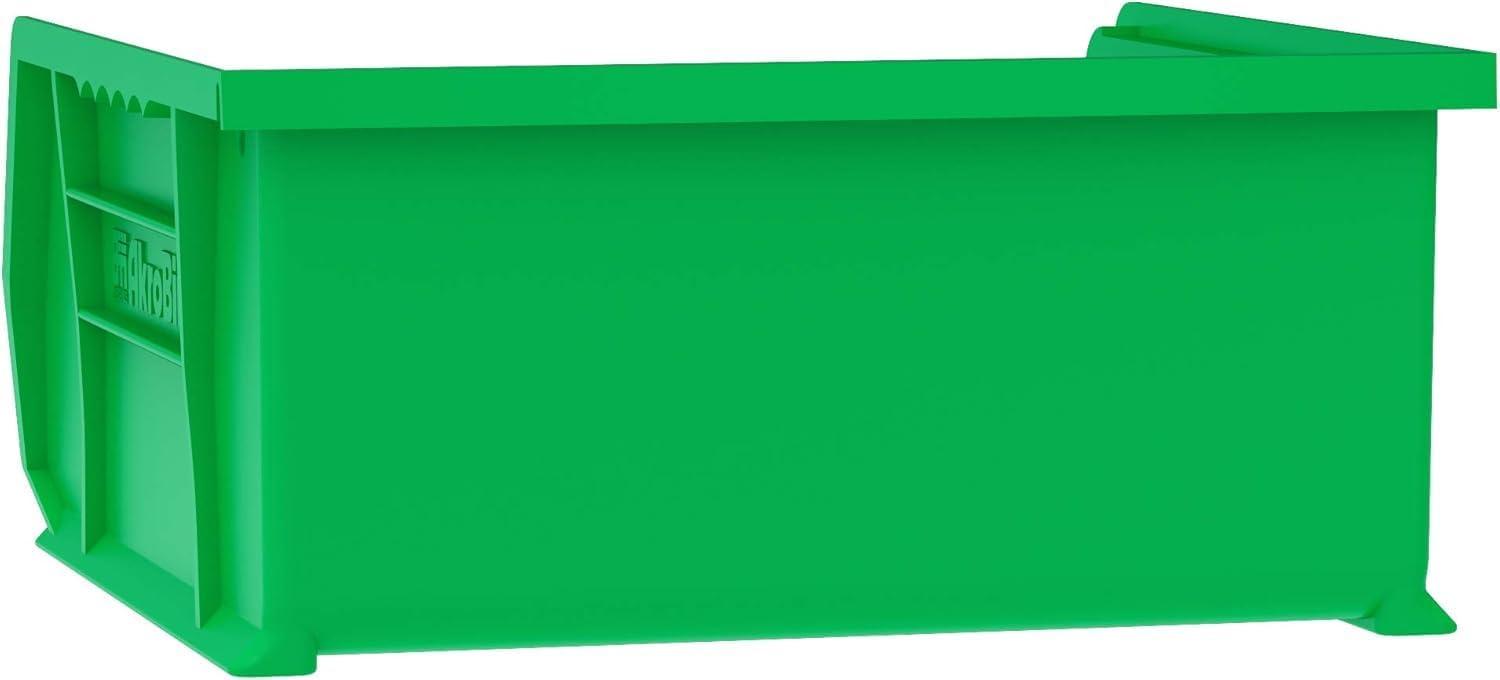image:imageAkroMils 30235 AkroBins Plastic Storage Bins SpaceSaving Stackable Bins for Garage Pantry Craft Organization 11 x 11 x 5 Blue 6PackGreen