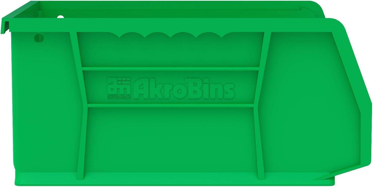 image:imageAkroMils 30235 AkroBins Plastic Storage Bins SpaceSaving Stackable Bins for Garage Pantry Craft Organization 11 x 11 x 5 Blue 6PackGreen