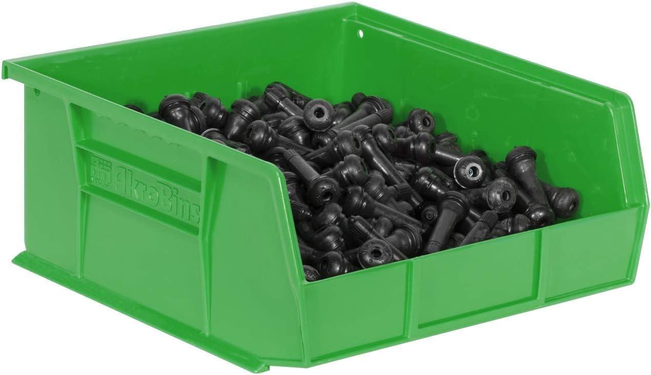 image:imageAkroMils 30235 AkroBins Plastic Storage Bins SpaceSaving Stackable Bins for Garage Pantry Craft Organization 11 x 11 x 5 Blue 6PackGreen