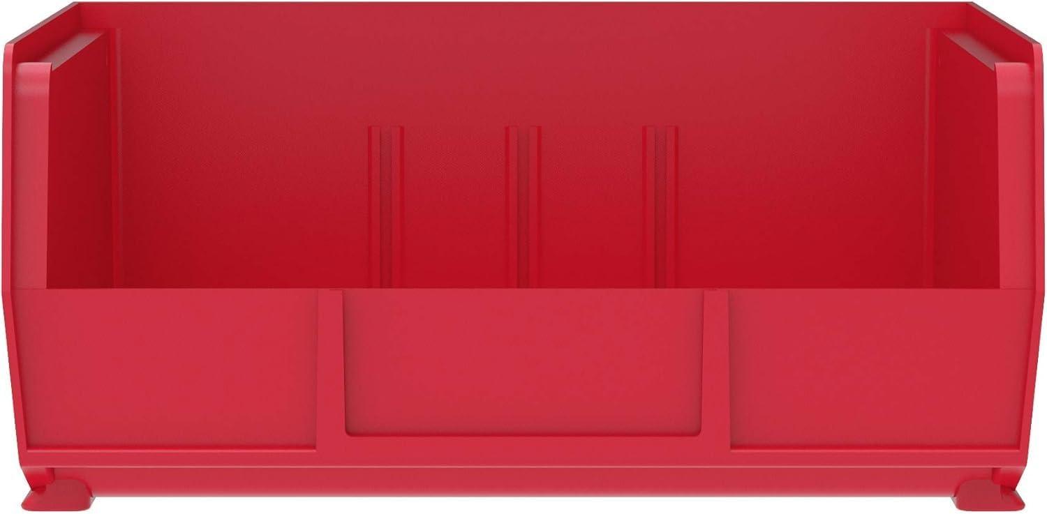image:imageAkroMils 30235 AkroBins Plastic Storage Bins SpaceSaving Stackable Bins for Garage Pantry Craft Organization 11 x 11 x 5 Blue 6PackRed