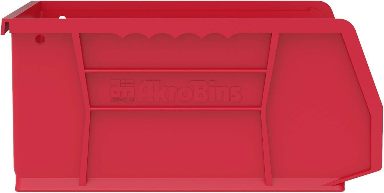 image:imageAkroMils 30235 AkroBins Plastic Storage Bins SpaceSaving Stackable Bins for Garage Pantry Craft Organization 11 x 11 x 5 Blue 6PackRed