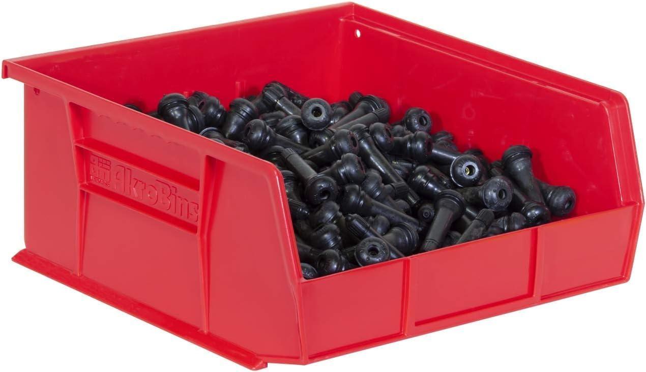image:imageAkroMils 30235 AkroBins Plastic Storage Bins SpaceSaving Stackable Bins for Garage Pantry Craft Organization 11 x 11 x 5 Blue 6PackRed