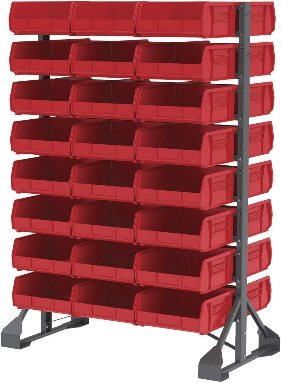 image:imageAkroMils 30235 AkroBins Plastic Storage Bins SpaceSaving Stackable Bins for Garage Pantry Craft Organization 11 x 11 x 5 Blue 6PackRed