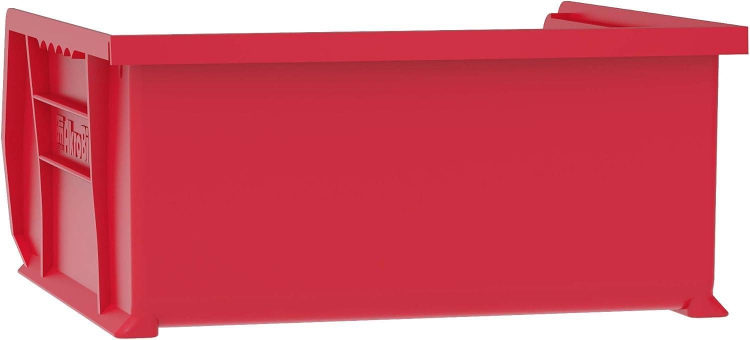 image:imageAkroMils 30235 AkroBins Plastic Storage Bins SpaceSaving Stackable Bins for Garage Pantry Craft Organization 11 x 11 x 5 Blue 6PackRed