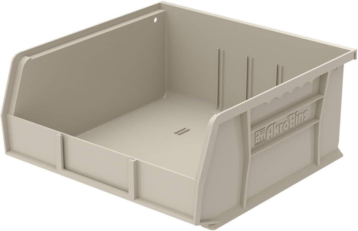 image:imageAkroMils 30235 AkroBins Plastic Storage Bins SpaceSaving Stackable Bins for Garage Pantry Craft Organization 11 x 11 x 5 Blue 6PackStone