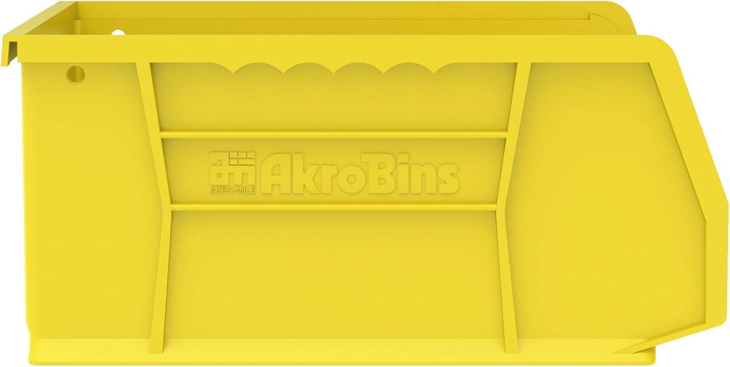 image:imageAkroMils 30235 AkroBins Plastic Storage Bins SpaceSaving Stackable Bins for Garage Pantry Craft Organization 11 x 11 x 5 Blue 6PackYellow