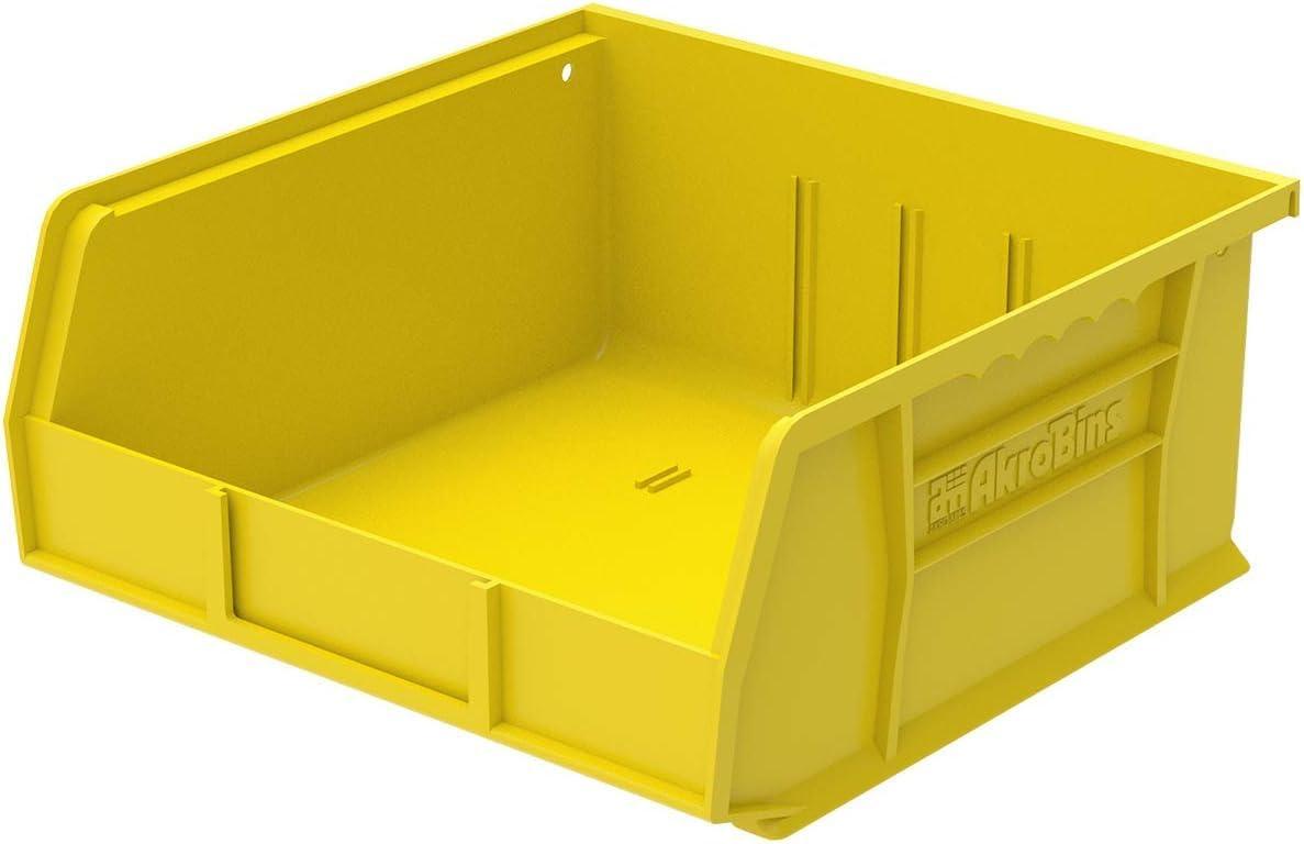 image:imageAkroMils 30235 AkroBins Plastic Storage Bins SpaceSaving Stackable Bins for Garage Pantry Craft Organization 11 x 11 x 5 Blue 6PackYellow