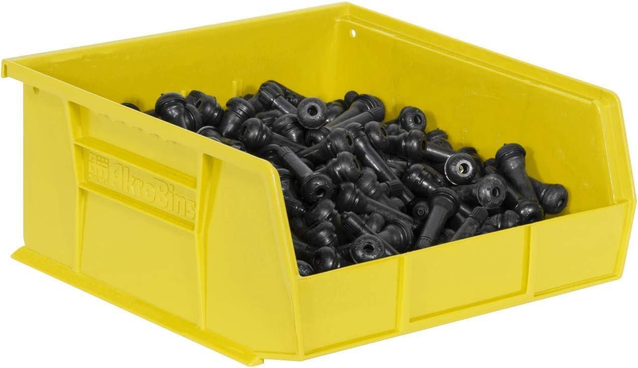 image:imageAkroMils 30235 AkroBins Plastic Storage Bins SpaceSaving Stackable Bins for Garage Pantry Craft Organization 11 x 11 x 5 Blue 6PackYellow