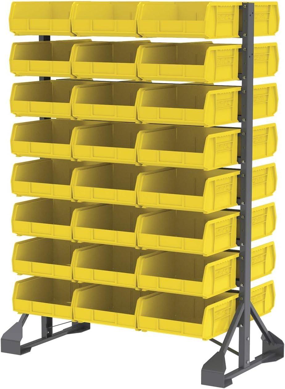 image:imageAkroMils 30235 AkroBins Plastic Storage Bins SpaceSaving Stackable Bins for Garage Pantry Craft Organization 11 x 11 x 5 Blue 6PackYellow