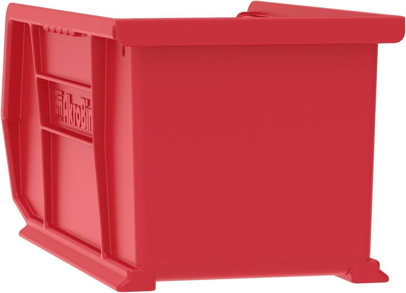 image:imageAkroMils 30237 AkroBins Plastic Storage Bins SpaceSaving Stackable Bins for Garage Pantry Craft Organization 9 x 6 x 5 Blue 12PackRed