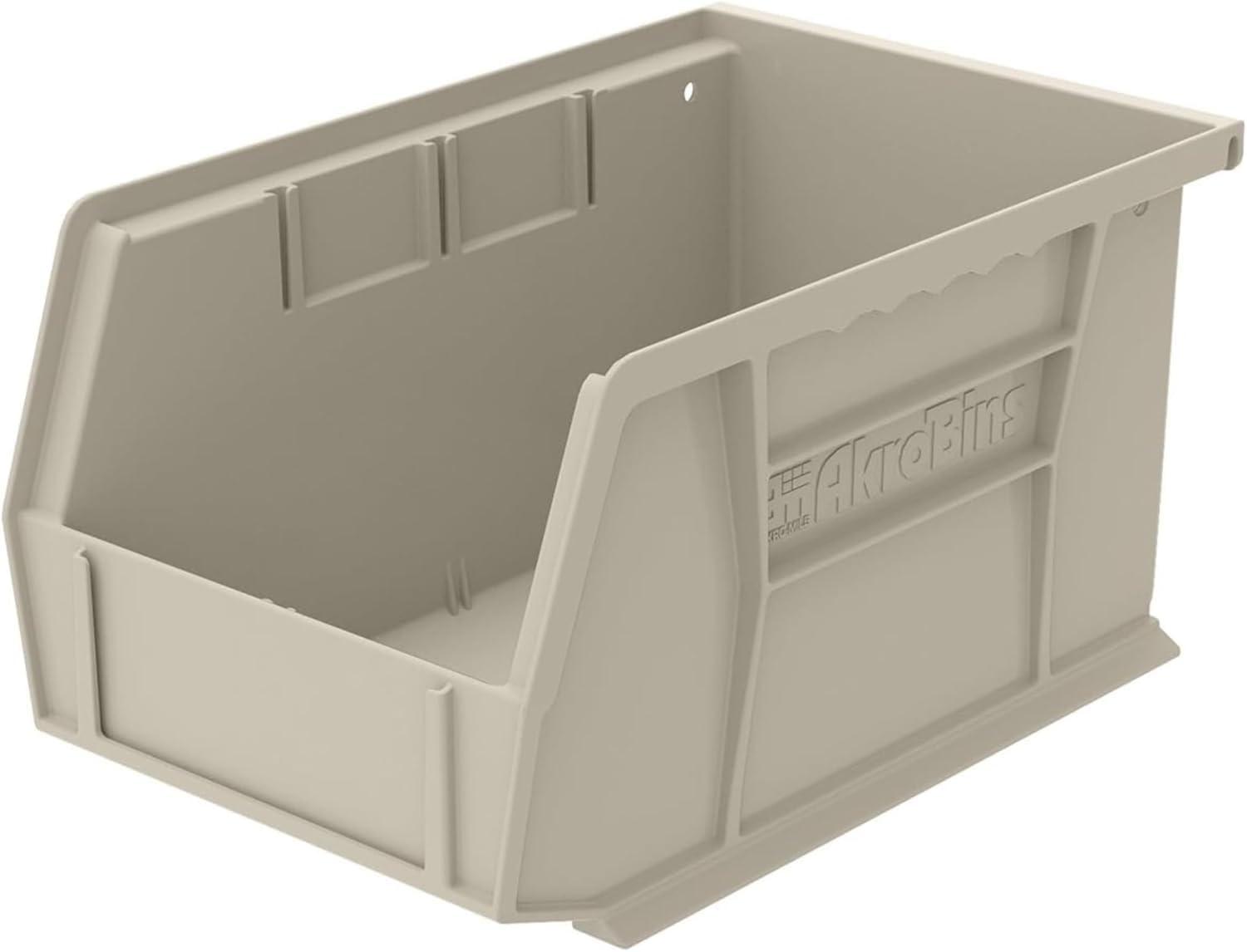 image:imageAkroMils 30237 AkroBins Plastic Storage Bins SpaceSaving Stackable Bins for Garage Pantry Craft Organization 9 x 6 x 5 Blue 12PackStone