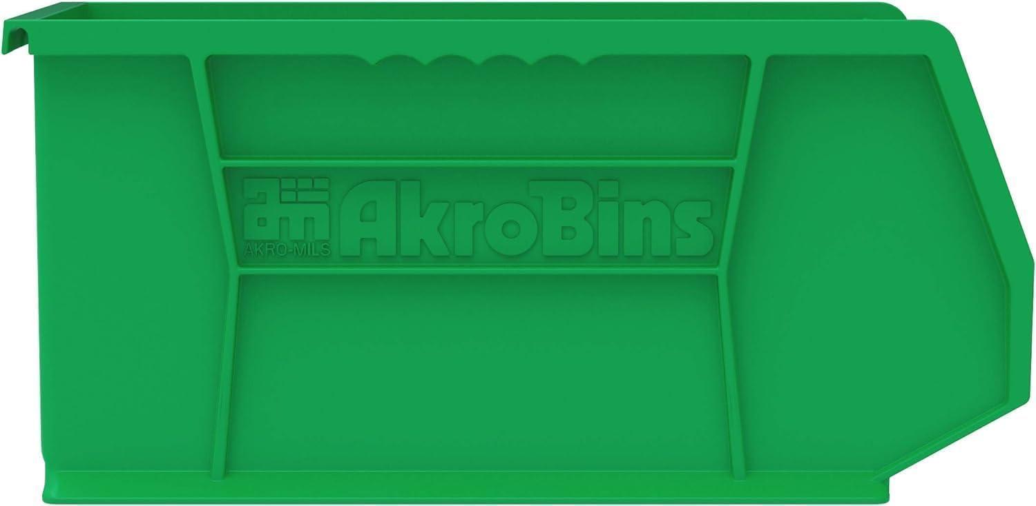 image:imageAkroMils 30240 AkroBins Plastic Storage Bins SpaceSaving Stackable Bins for Garage Pantry Craft Organization 15Inch x 8Inch x 7Inch Blue 12PackGreen