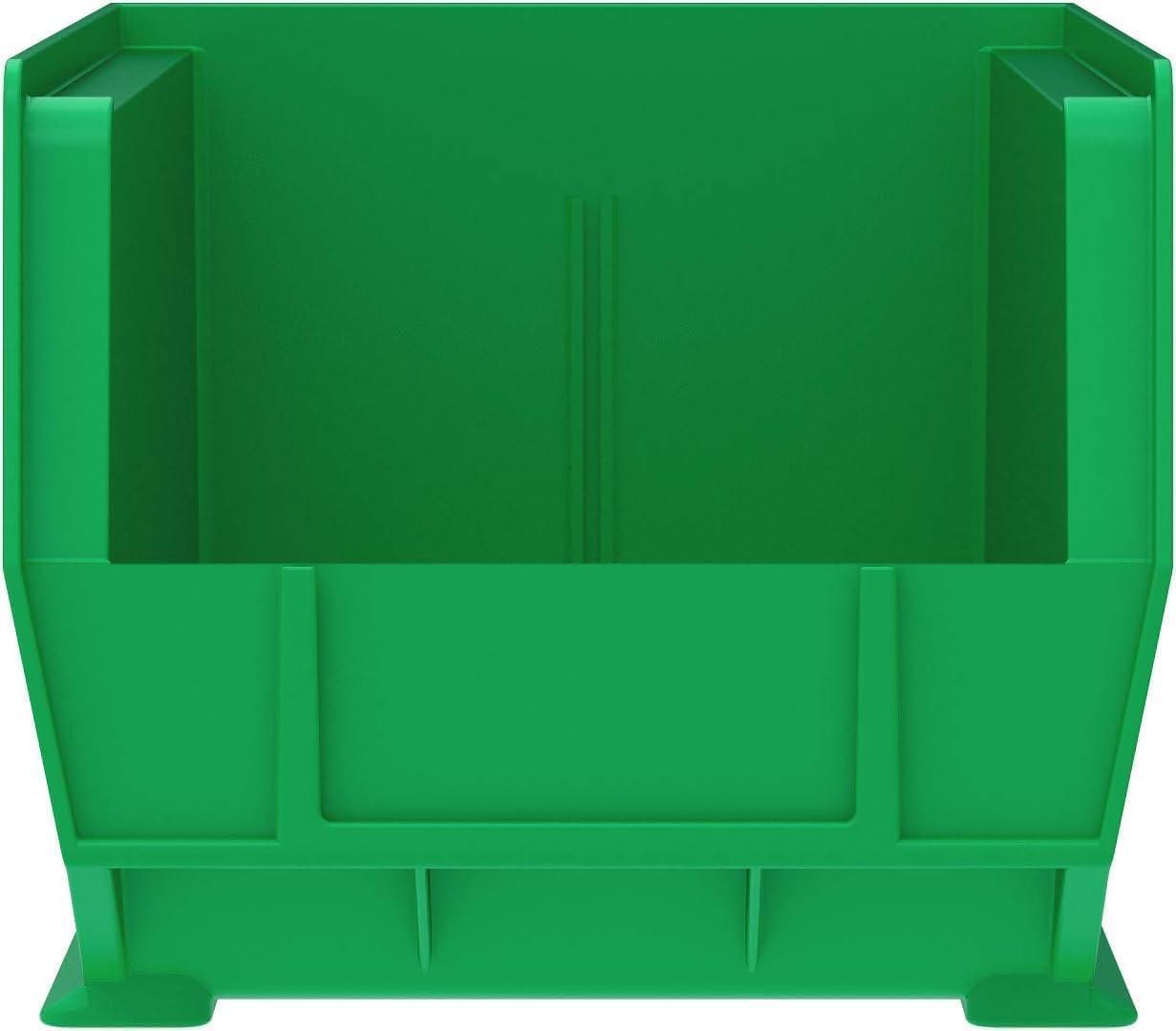 image:imageAkroMils 30240 AkroBins Plastic Storage Bins SpaceSaving Stackable Bins for Garage Pantry Craft Organization 15Inch x 8Inch x 7Inch Blue 12PackGreen