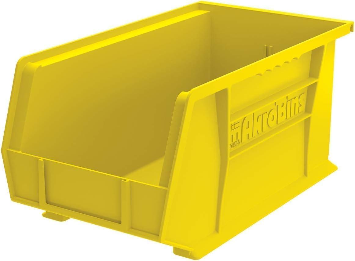 image:imageAkroMils 30240 AkroBins Plastic Storage Bins SpaceSaving Stackable Bins for Garage Pantry Craft Organization 15Inch x 8Inch x 7Inch Blue 12PackYellow
