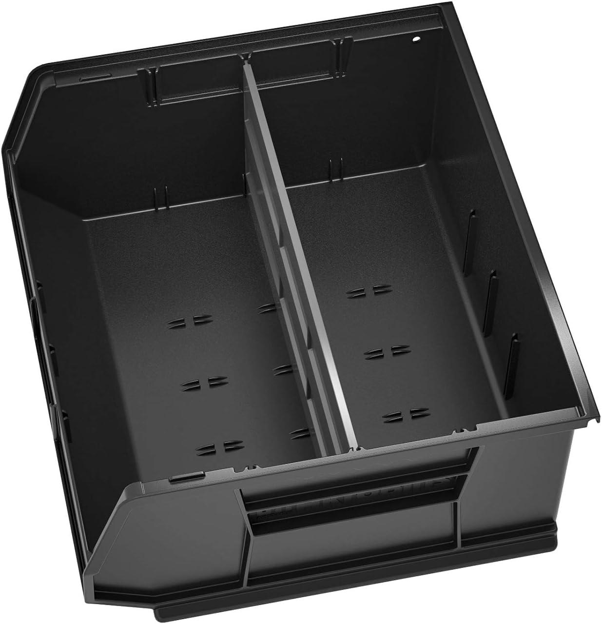 image:imageAkroMils 30250 AkroBins Plastic Storage Bins SpaceSaving Stackable Bins for Garage Pantry Craft Organization 15 x 16 x 7 Green 6PackBlack