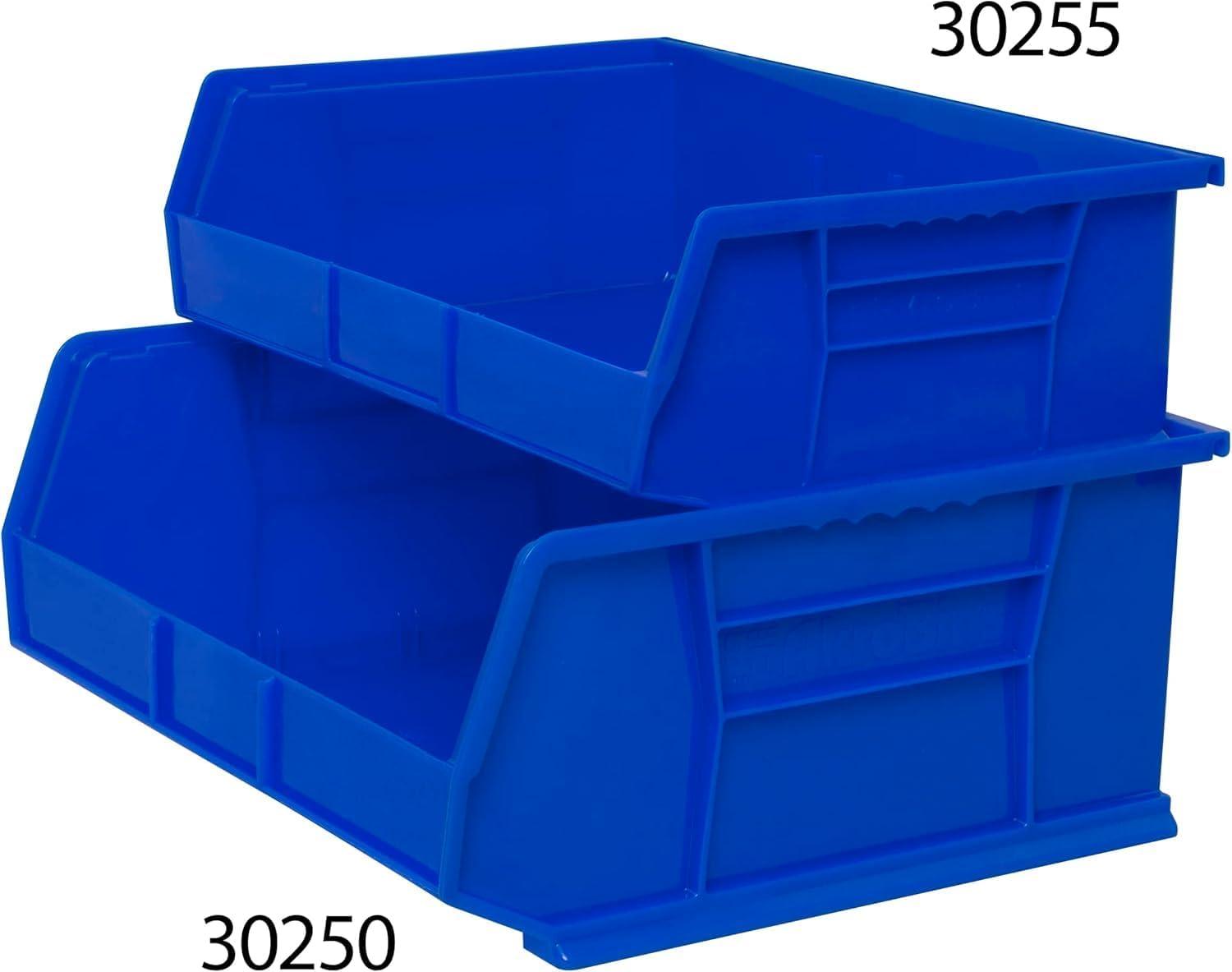 image:imageAkroMils 30250 AkroBins Plastic Storage Bins SpaceSaving Stackable Bins for Garage Pantry Craft Organization 15 x 16 x 7 Green 6PackBlue