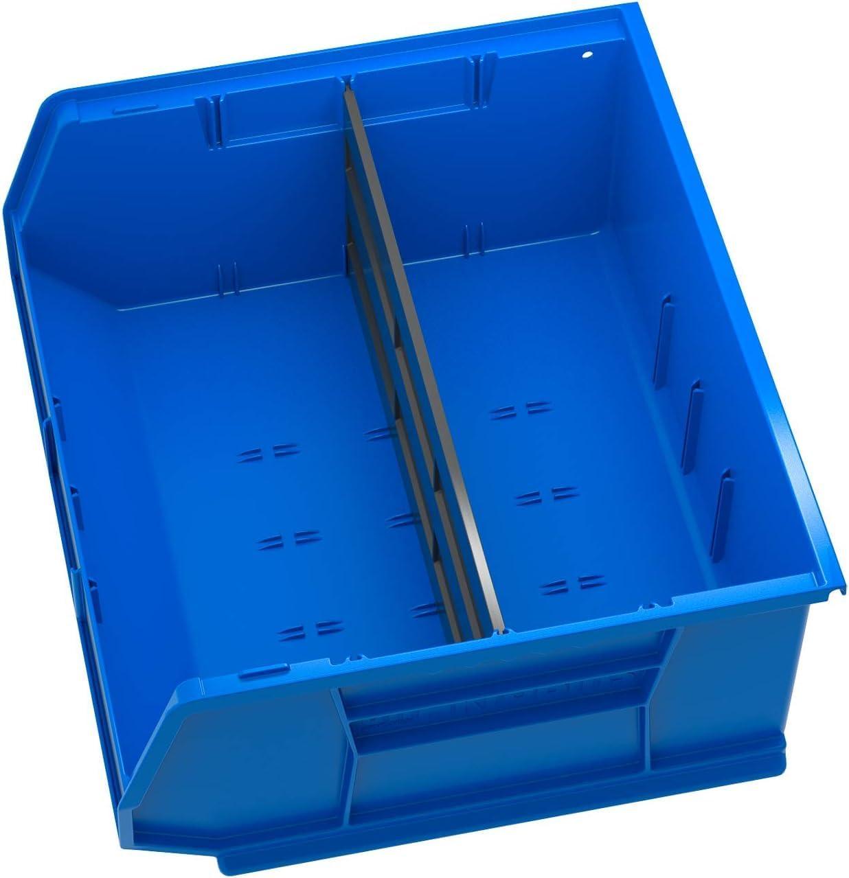 image:imageAkroMils 30250 AkroBins Plastic Storage Bins SpaceSaving Stackable Bins for Garage Pantry Craft Organization 15 x 16 x 7 Green 6PackBlue