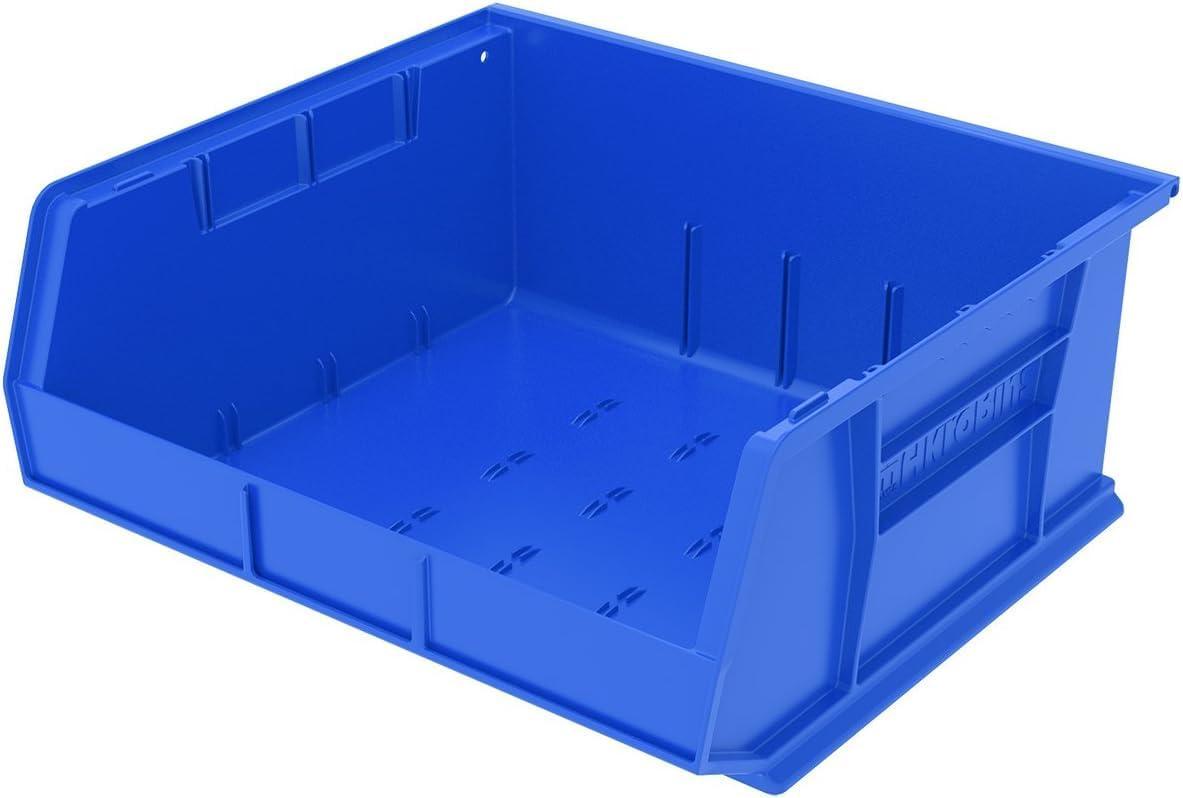 image:imageAkroMils 30250 AkroBins Plastic Storage Bins SpaceSaving Stackable Bins for Garage Pantry Craft Organization 15 x 16 x 7 Green 6PackBlue