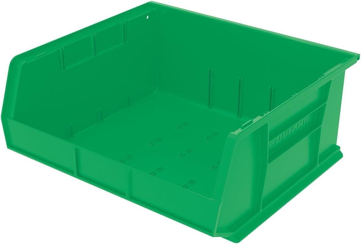 image:imageAkroMils 30250 AkroBins Plastic Storage Bins SpaceSaving Stackable Bins for Garage Pantry Craft Organization 15 x 16 x 7 Green 6PackGreen