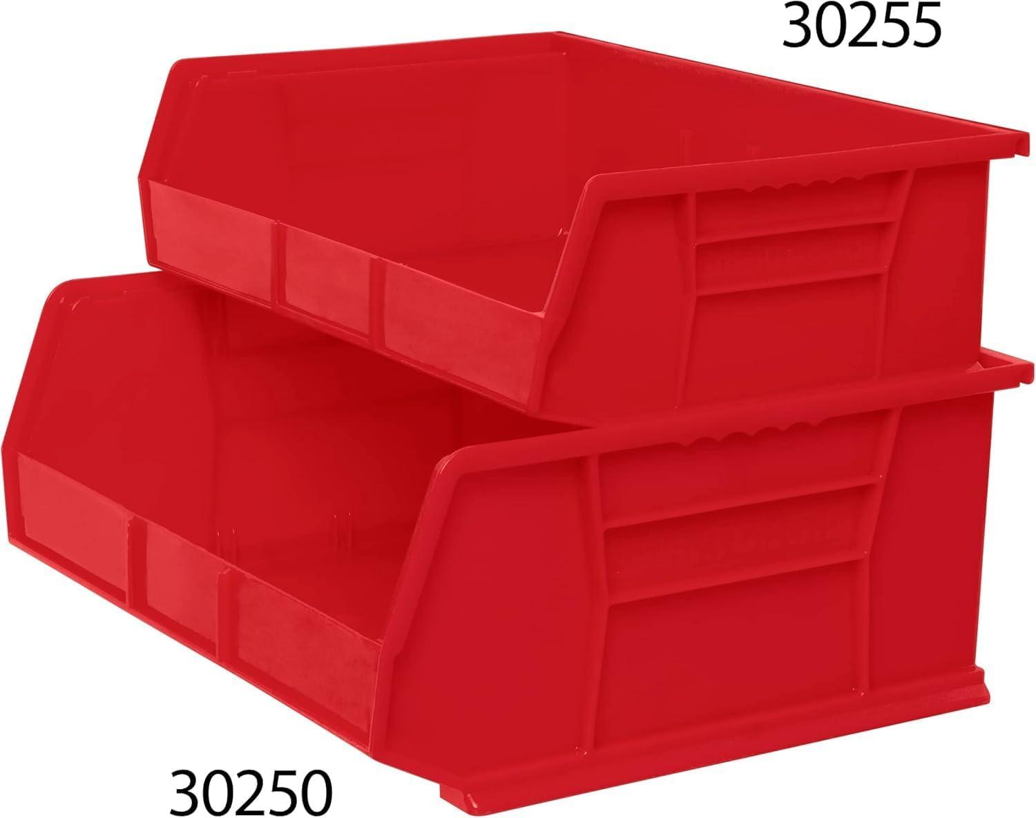image:imageAkroMils 30250 AkroBins Plastic Storage Bins SpaceSaving Stackable Bins for Garage Pantry Craft Organization 15 x 16 x 7 Green 6PackRed