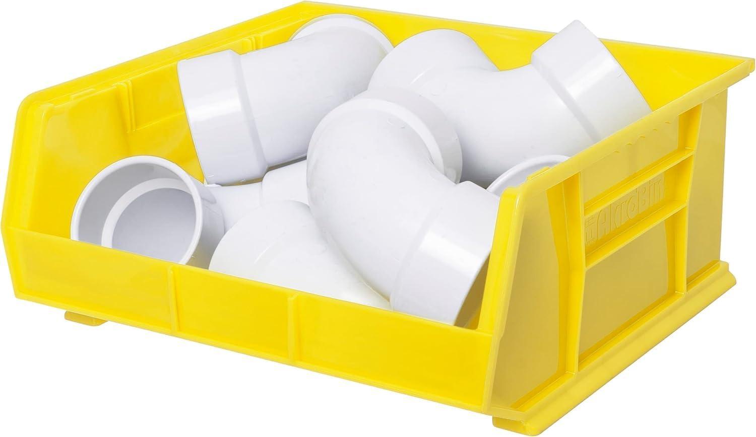 image:imageAkroMils 30250 AkroBins Plastic Storage Bins SpaceSaving Stackable Bins for Garage Pantry Craft Organization 15 x 16 x 7 Green 6PackYellow