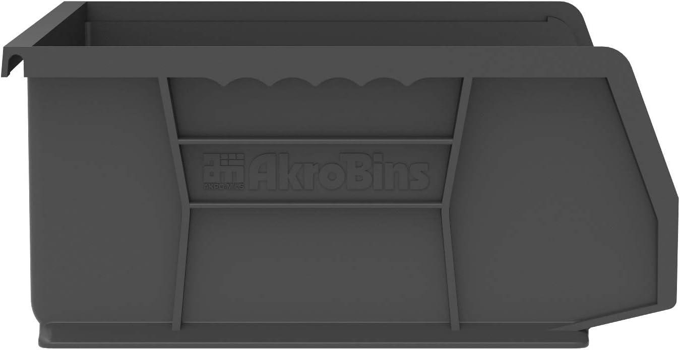 image:imageAkroMils 30255 AkroBins Plastic Storage Bins SpaceSaving Stackable Bins for Garage Pantry Craft Organization 11 x 16 x 5 Black 6PackBlack