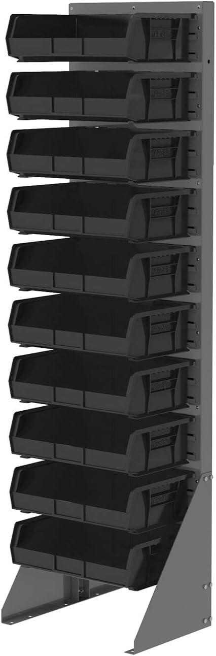 image:imageAkroMils 30255 AkroBins Plastic Storage Bins SpaceSaving Stackable Bins for Garage Pantry Craft Organization 11 x 16 x 5 Black 6PackBlack