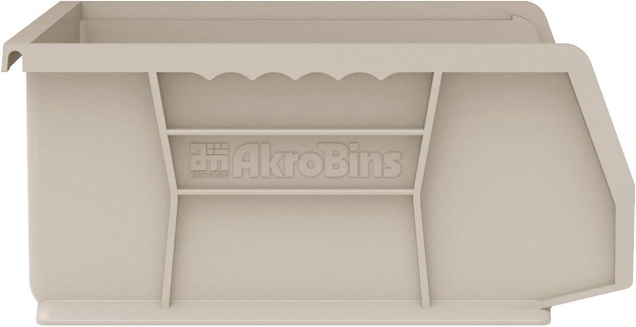 image:imageAkroMils 30255 AkroBins Plastic Storage Bins SpaceSaving Stackable Bins for Garage Pantry Craft Organization 11 x 16 x 5 Black 6PackClear