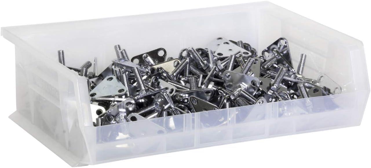 image:imageAkroMils 30255 AkroBins Plastic Storage Bins SpaceSaving Stackable Bins for Garage Pantry Craft Organization 11 x 16 x 5 Black 6PackClear