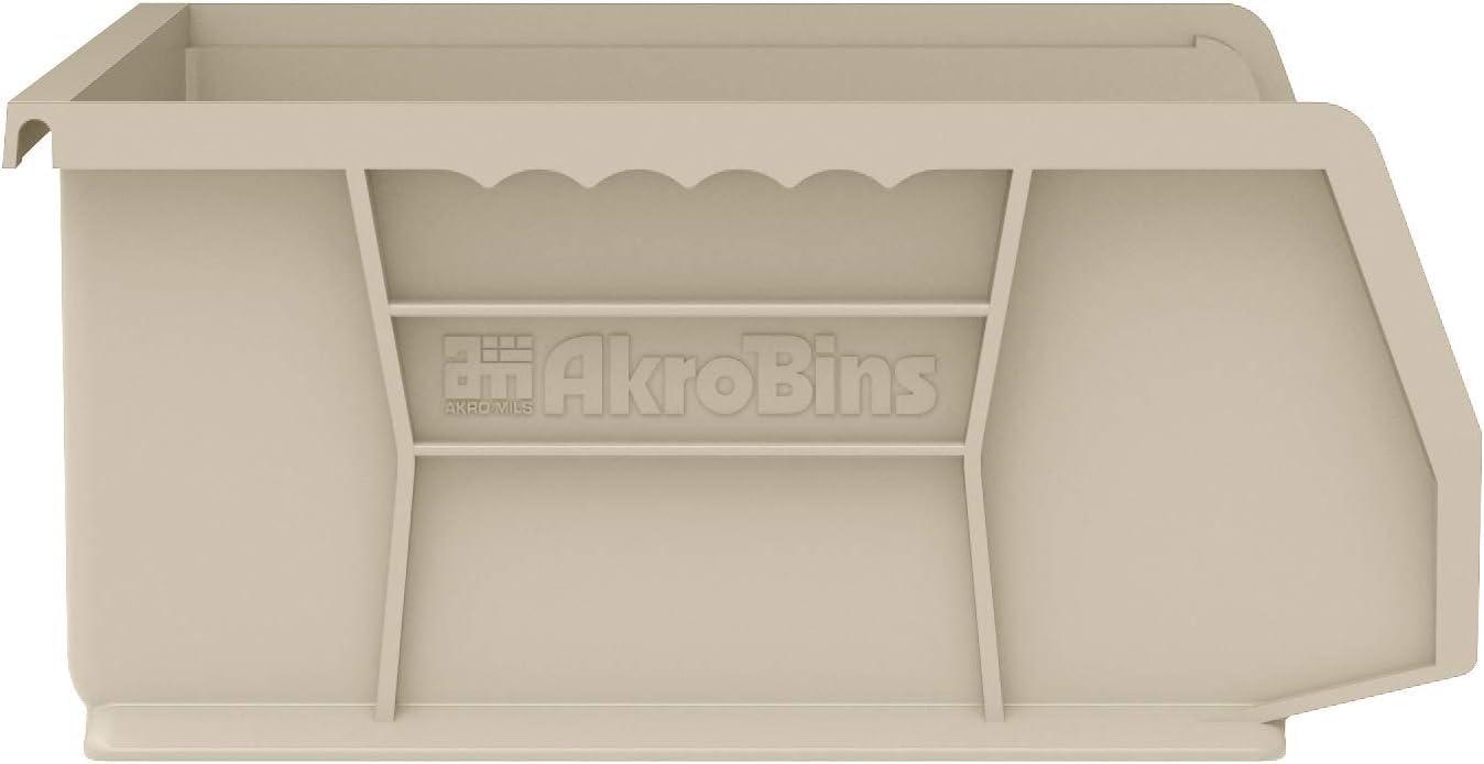image:imageAkroMils 30255 AkroBins Plastic Storage Bins SpaceSaving Stackable Bins for Garage Pantry Craft Organization 11 x 16 x 5 Black 6PackStone