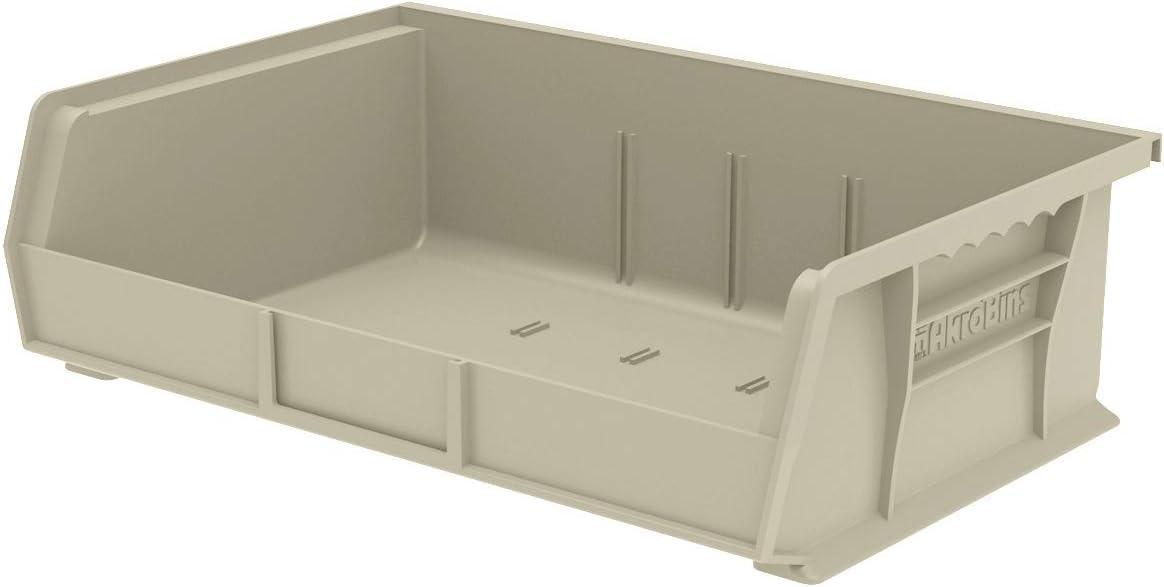 image:imageAkroMils 30255 AkroBins Plastic Storage Bins SpaceSaving Stackable Bins for Garage Pantry Craft Organization 11 x 16 x 5 Black 6PackStone