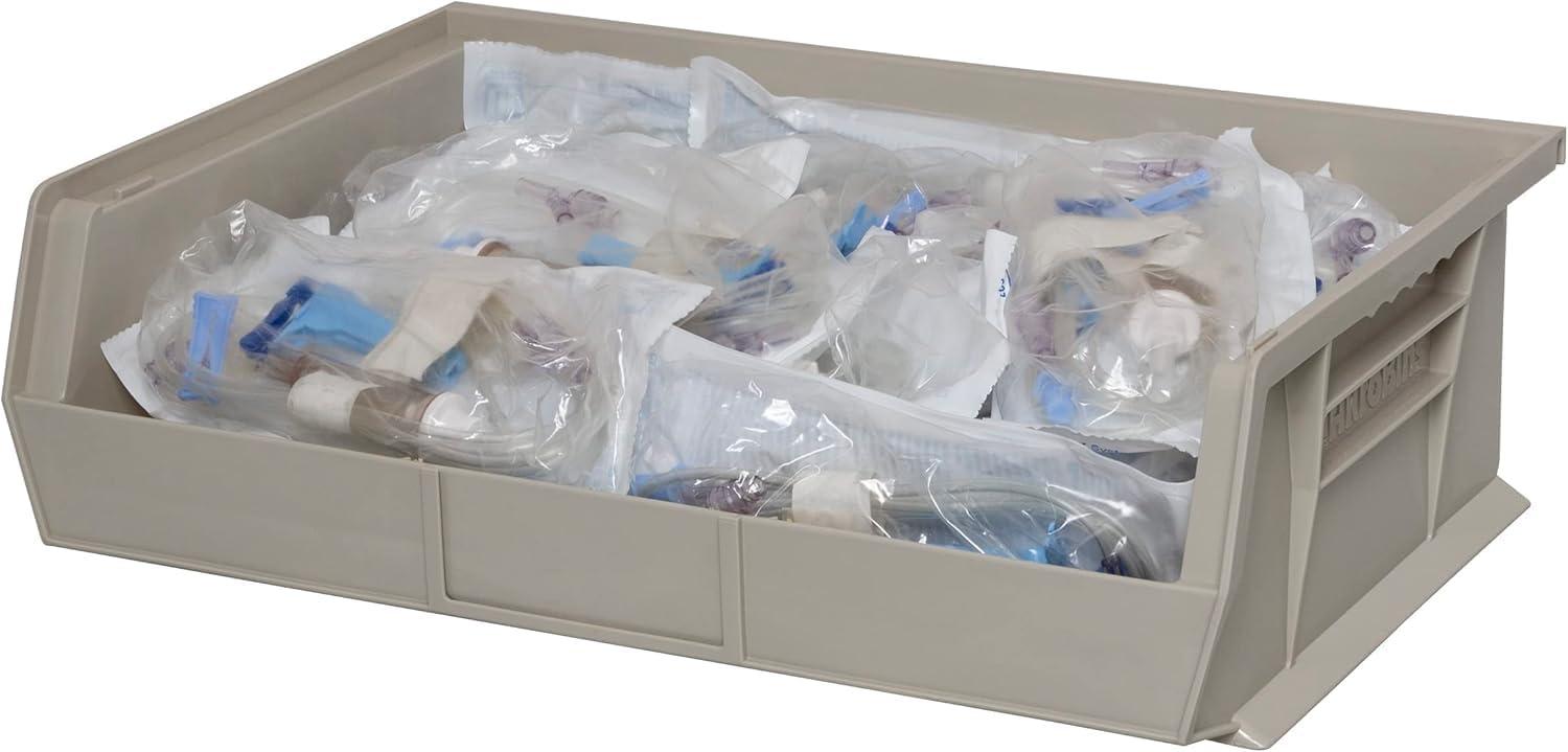 image:imageAkroMils 30255 AkroBins Plastic Storage Bins SpaceSaving Stackable Bins for Garage Pantry Craft Organization 11 x 16 x 5 Black 6PackStone