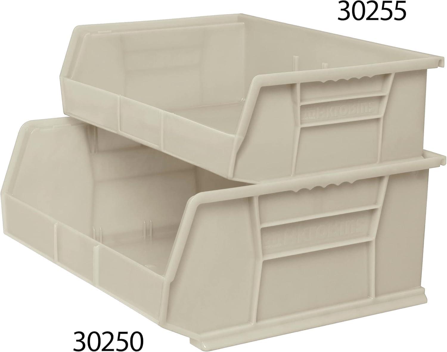 image:imageAkroMils 30255 AkroBins Plastic Storage Bins SpaceSaving Stackable Bins for Garage Pantry Craft Organization 11 x 16 x 5 Black 6PackStone