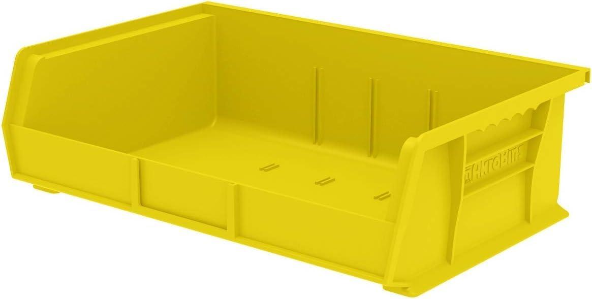 image:imageAkroMils 30255 AkroBins Plastic Storage Bins SpaceSaving Stackable Bins for Garage Pantry Craft Organization 11 x 16 x 5 Black 6PackYellow