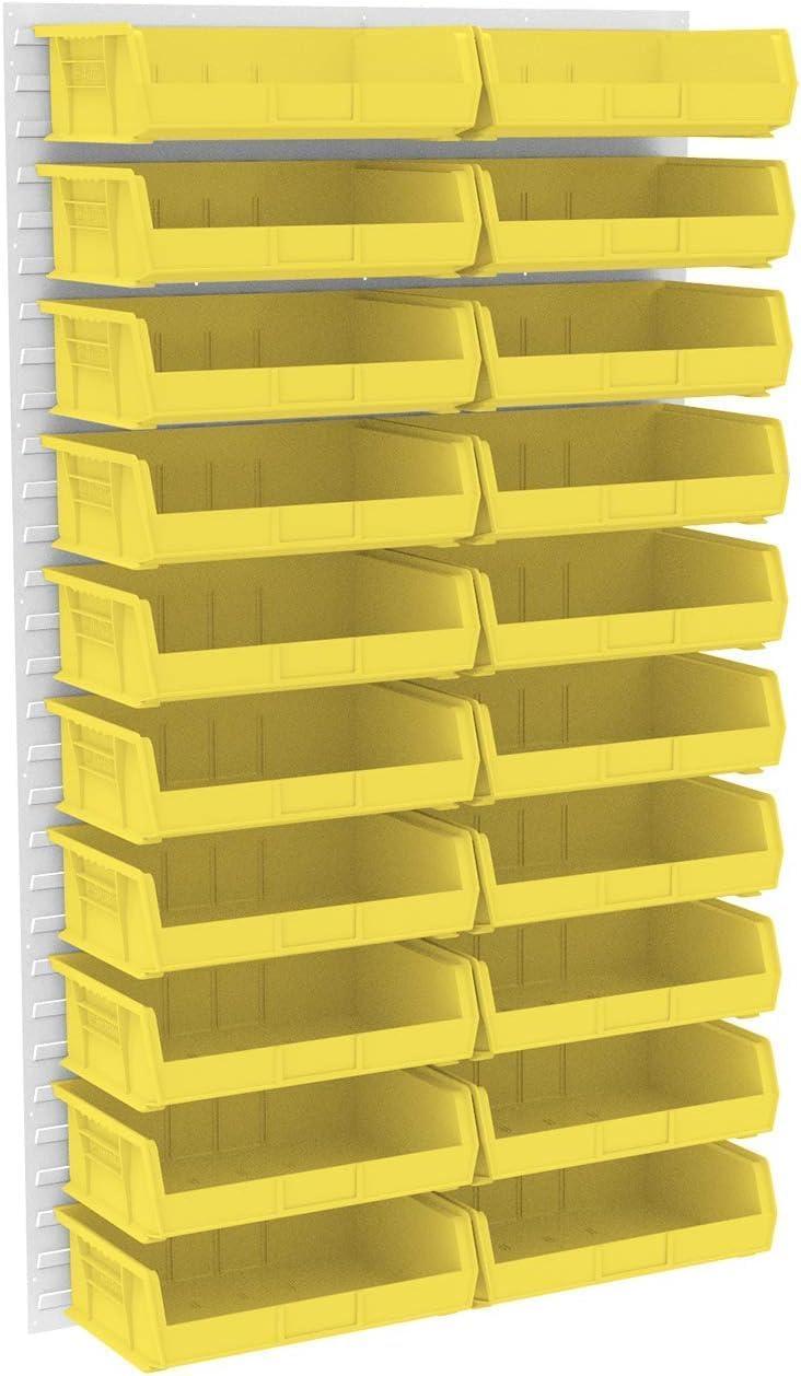 image:imageAkroMils 30255 AkroBins Plastic Storage Bins SpaceSaving Stackable Bins for Garage Pantry Craft Organization 11 x 16 x 5 Black 6PackYellow