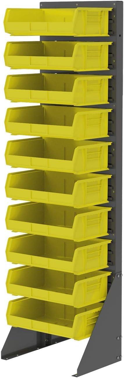 image:imageAkroMils 30255 AkroBins Plastic Storage Bins SpaceSaving Stackable Bins for Garage Pantry Craft Organization 11 x 16 x 5 Black 6PackYellow