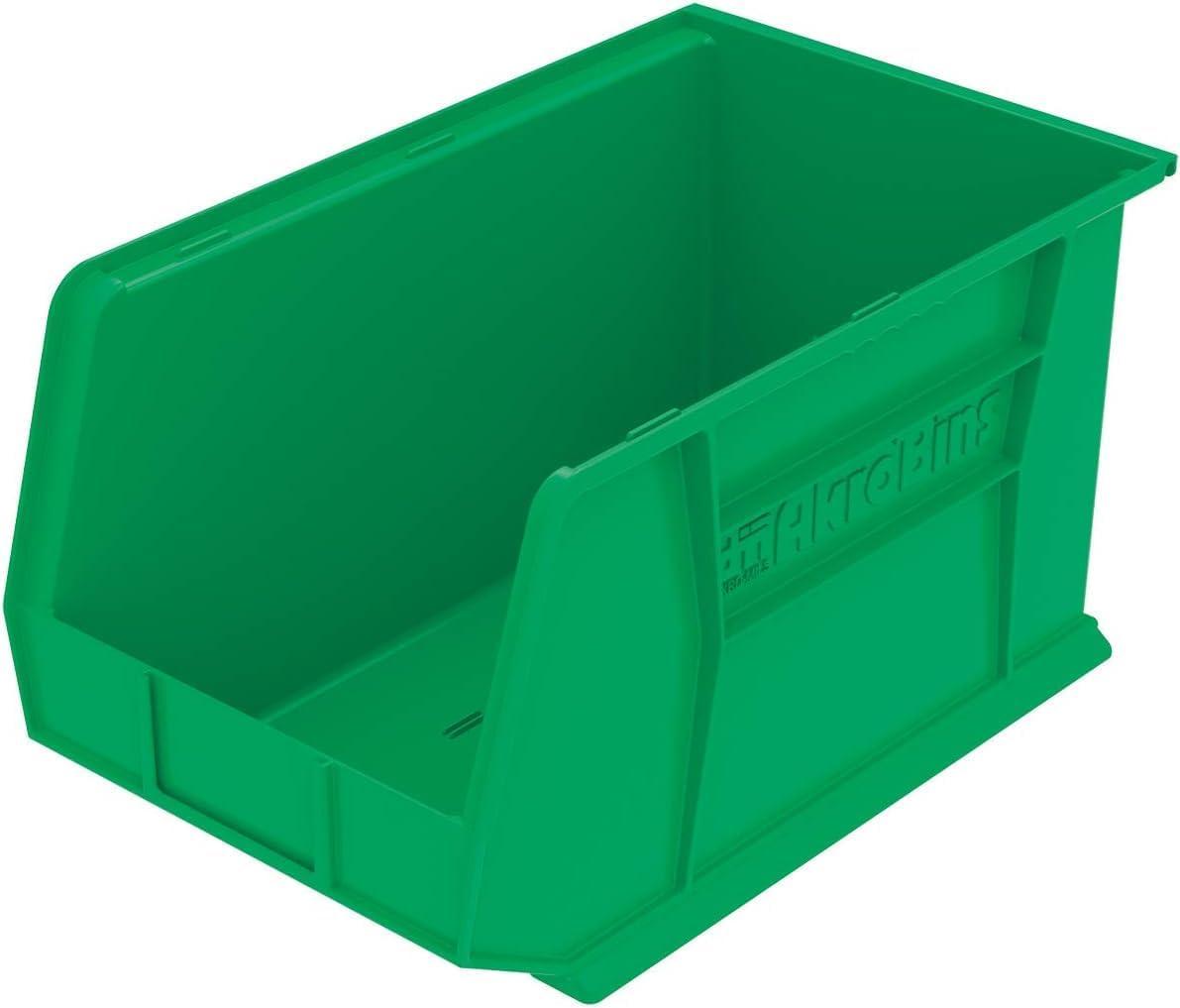 image:imageAkroMils 30260 AkroBins Plastic Storage Bins SpaceSaving Stackable Bins for Garage Pantry Craft Organization 18 x 11 x 10 Red 6PackGreen