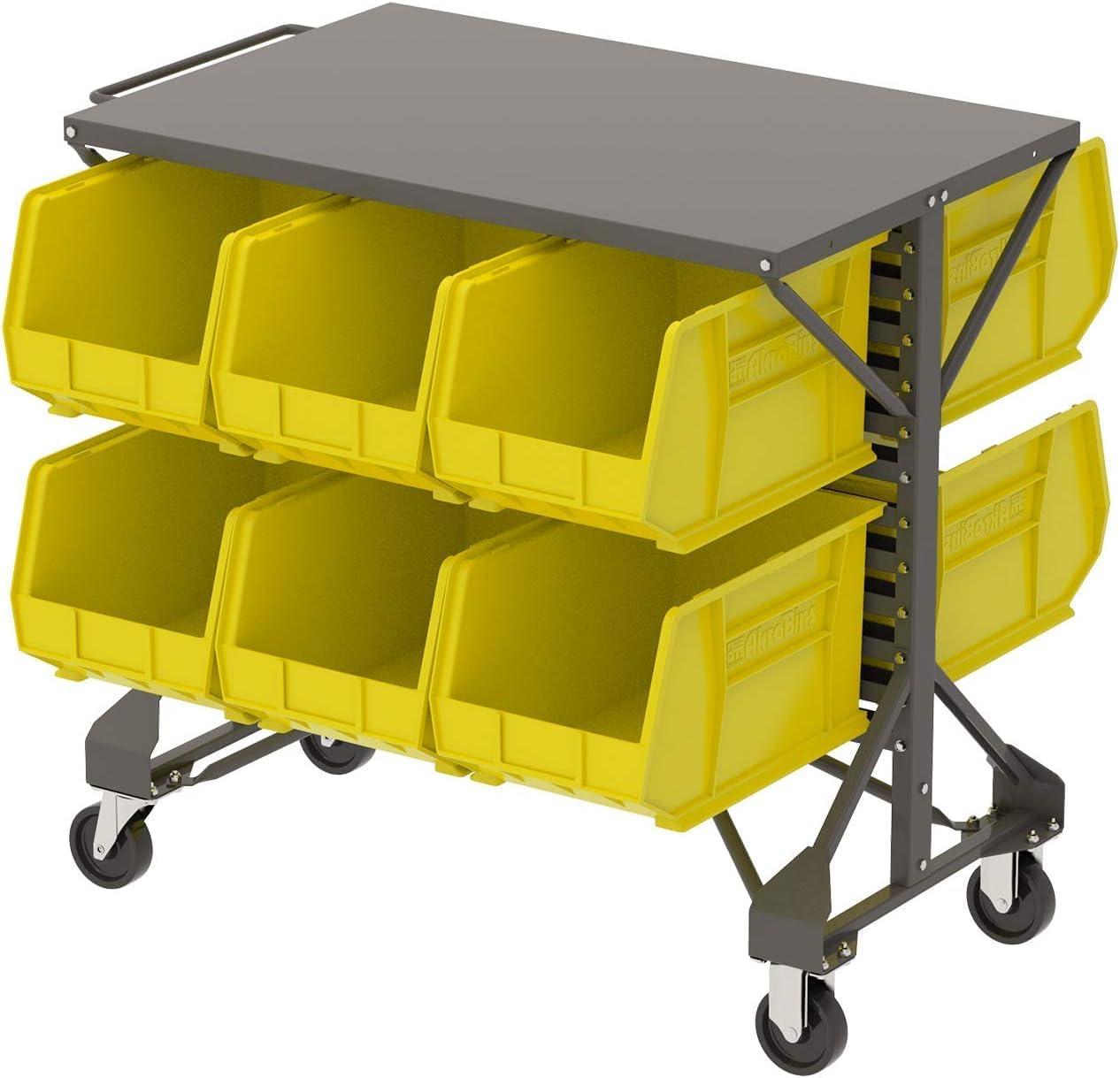 image:imageAkroMils 30260 AkroBins Plastic Storage Bins SpaceSaving Stackable Bins for Garage Pantry Craft Organization 18 x 11 x 10 Red 6PackStone
