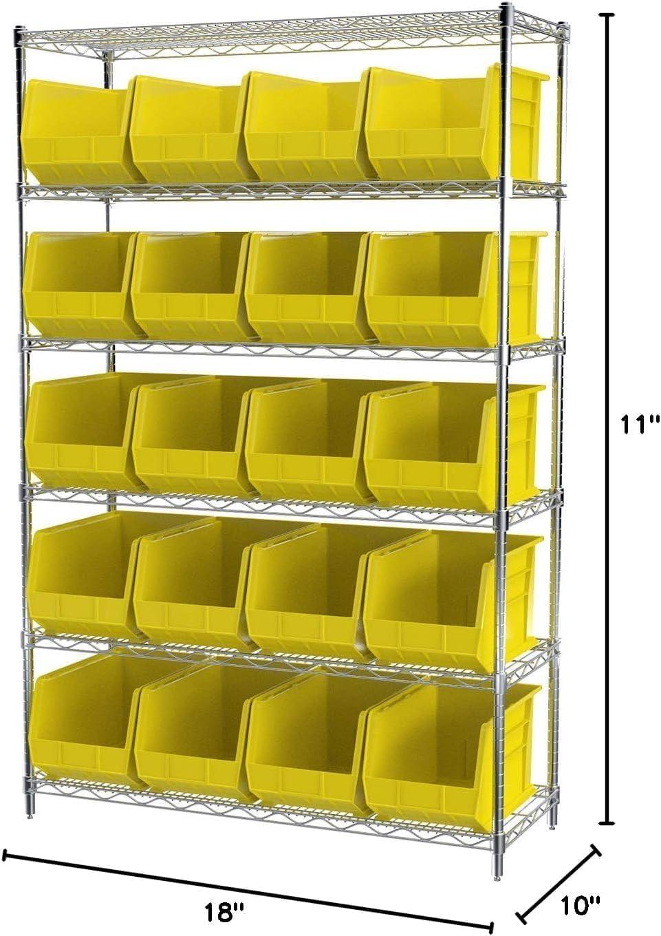 image:imageAkroMils 30260 AkroBins Plastic Storage Bins SpaceSaving Stackable Bins for Garage Pantry Craft Organization 18 x 11 x 10 Red 6PackStone