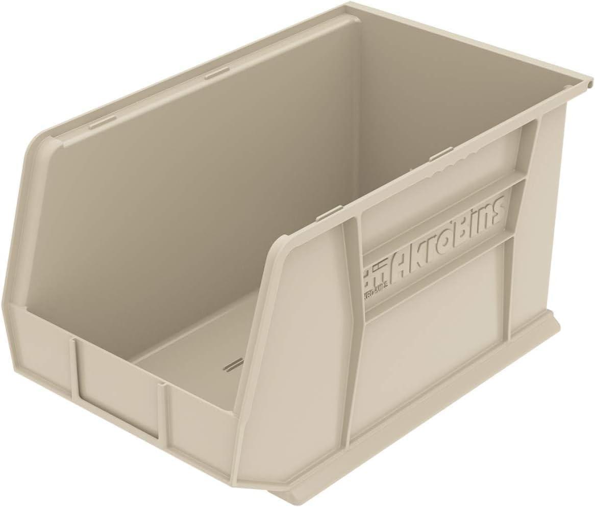 image:imageAkroMils 30260 AkroBins Plastic Storage Bins SpaceSaving Stackable Bins for Garage Pantry Craft Organization 18 x 11 x 10 Red 6PackStone