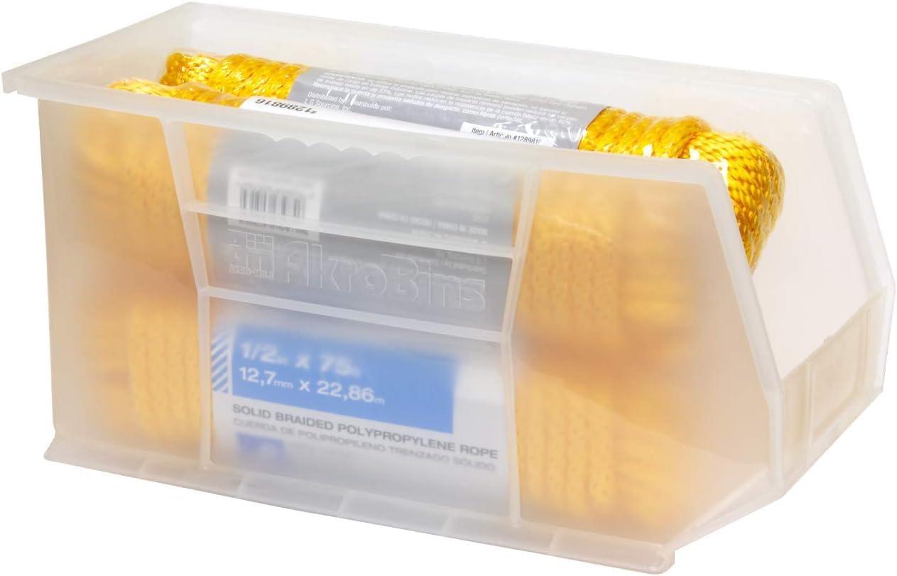 image:imageAkroMils 30265 AkroBins Plastic Storage Bins SpaceSaving Stackable Bins for Garage Pantry Craft Organization 18 x 825 x 9 Blue 6PackClear