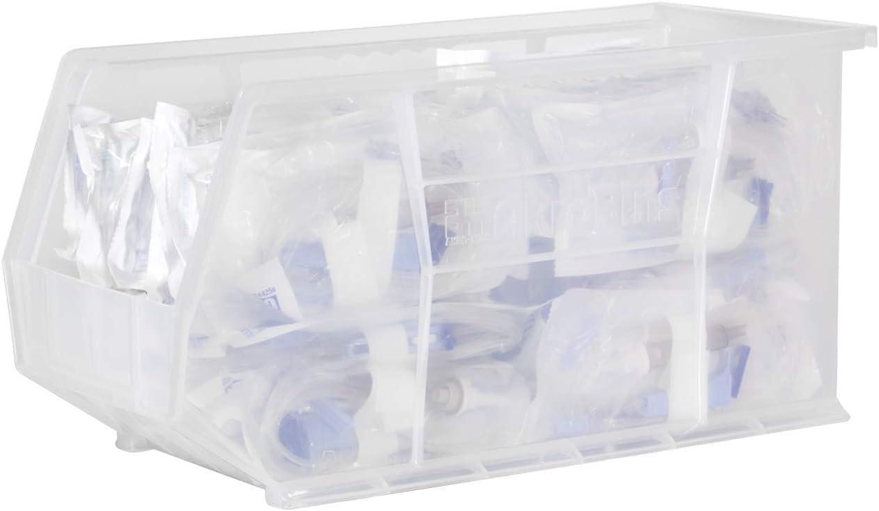 image:imageAkroMils 30265 AkroBins Plastic Storage Bins SpaceSaving Stackable Bins for Garage Pantry Craft Organization 18 x 825 x 9 Blue 6PackClear