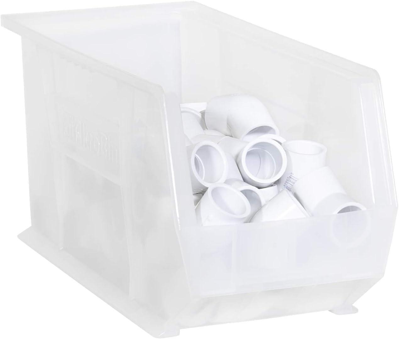 image:imageAkroMils 30265 AkroBins Plastic Storage Bins SpaceSaving Stackable Bins for Garage Pantry Craft Organization 18 x 825 x 9 Blue 6PackClear
