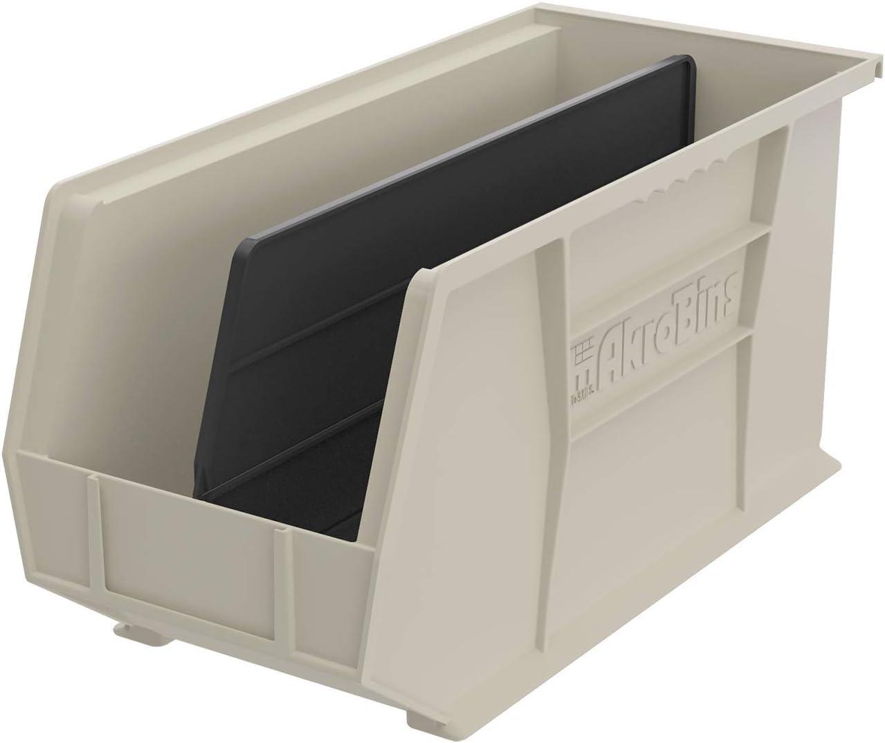 image:imageAkroMils 30265 AkroBins Plastic Storage Bins SpaceSaving Stackable Bins for Garage Pantry Craft Organization 18 x 825 x 9 Blue 6PackStone