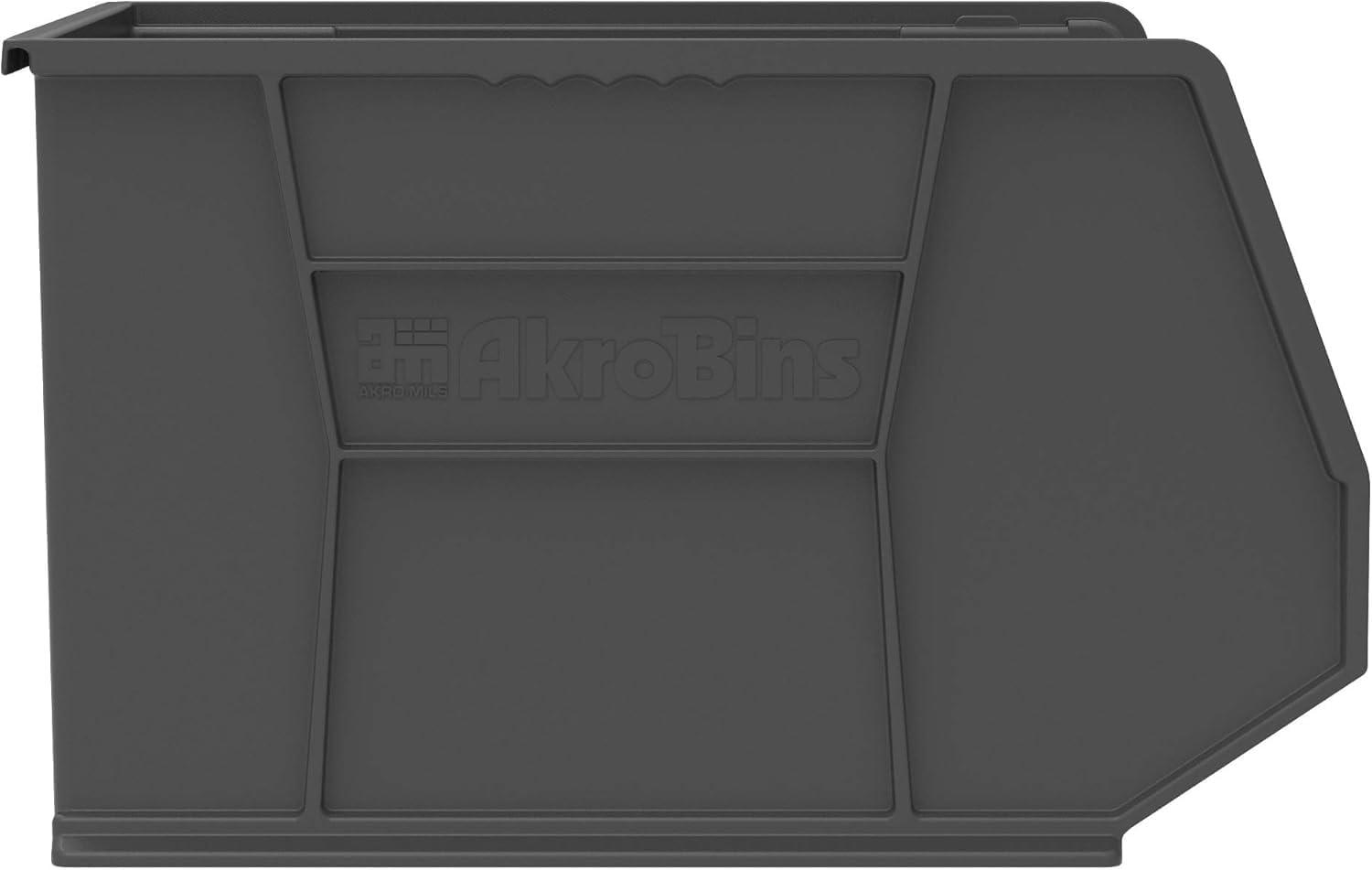 image:imageAkroMils 30270 AkroBins Plastic Storage Bins SpaceSaving Stackable Bins for Garage Pantry Craft Organization 18 x 16 x 11 Black 3PackBlack