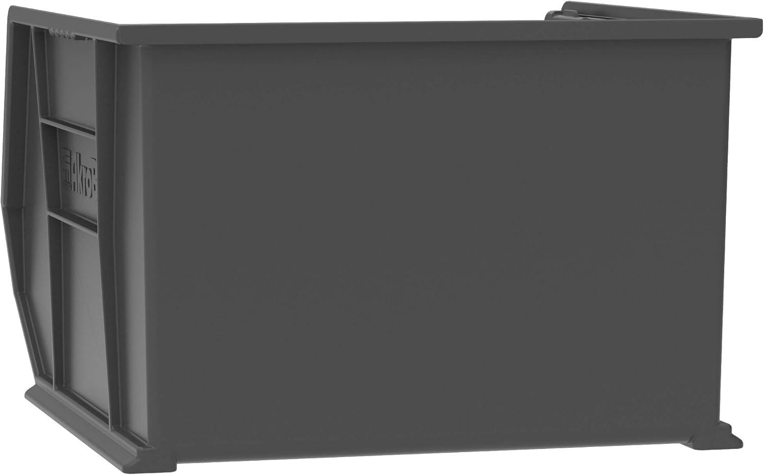 image:imageAkroMils 30270 AkroBins Plastic Storage Bins SpaceSaving Stackable Bins for Garage Pantry Craft Organization 18 x 16 x 11 Black 3PackBlack